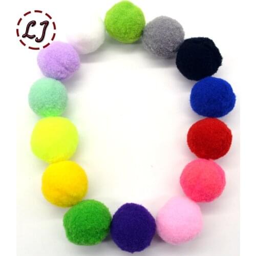 New 30pcs/lot 20mm mixed color polyester pom pom ball for home garment party carft decoration children handmade DIY material