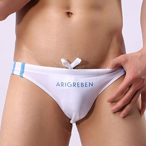 Sexy Gay Men Swimwear Swimming Trunks Fashion Mans Beach Shorts Board Pant Sexy Bikini Breathable Convex Penis Pouch Underpants