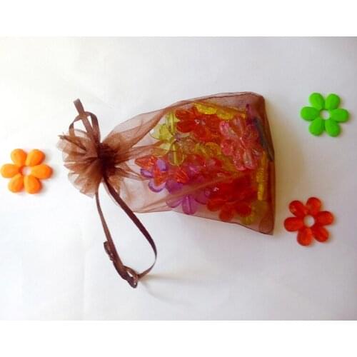 17*23 5000pcs Organza Bag Brown Drawstring bag jewelry packaging bags for tea/gift/food/candy small transparent pouch Yarn bag