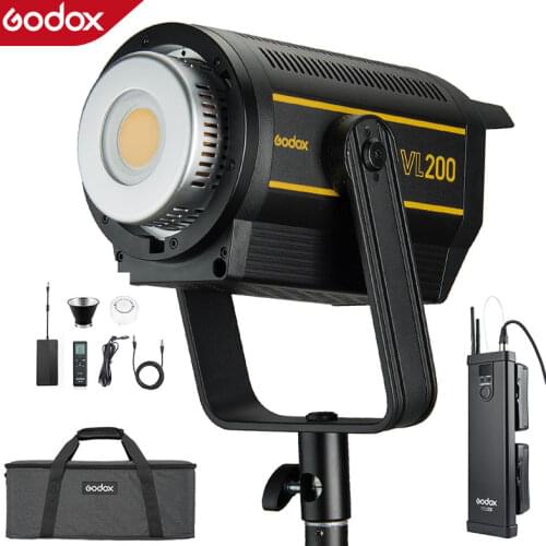 Godox VL-200 200W 5600K White Version LED Video Light Continuous Output Bowens Mount Studio Light App Support VL200