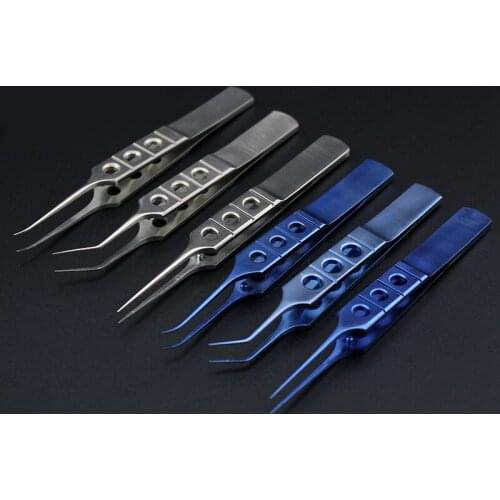 Fat tweezers Stainless steel double eyelid plastic surgery instruments Tweezers platform with teeth Ophthalmic microsurgery twee