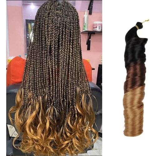 Curly Braiding Hair 14 inch Loose Wave Crochet Pre Stretched Bouncy Braiding Hair French Synthetic Braiding Hair for Women Hair