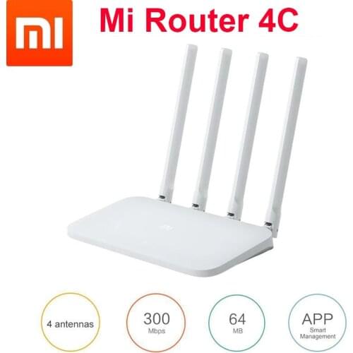 Xiaomi Smart Home WIFI Router 4C Roteador APP Control 64 RAM 802.11 b/g/n 2.4G 300Mbps 4 Antennas Wireless Routers Repeater