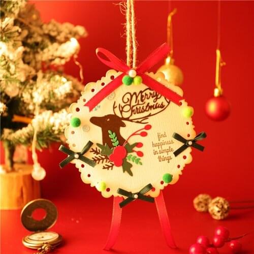 YaMinSanNiO Merry Christmas Dies Deer Frame Dies Metal Cutting Dies for Card Making DIY Scrapbooking Album Decor Paper Craft Die