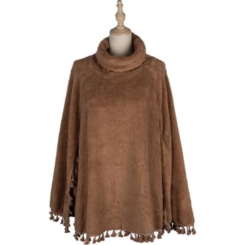 Cloak Long Sleeve Jacket Women Autumn Capes Ponchos Coats Wool Blend Sleeveless Casual Bat Sleeve Fashion Outwear 2020