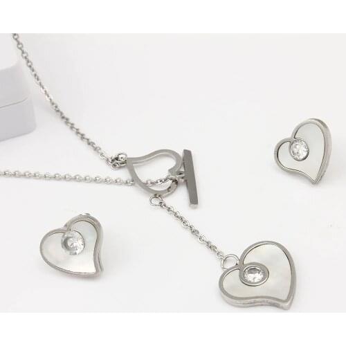 OUFEI Stainless Steel Heart Jewelry Sets For Women Shell Child Jewelry Bride Accessories Wedding Jewelry Fashion Jewellery Sets