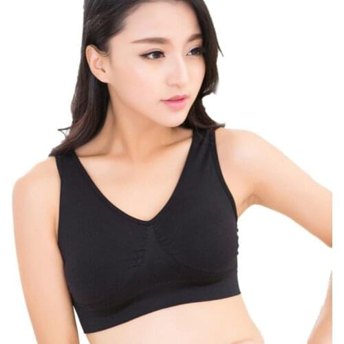 Women Solid Color Wireless Padded Quick Dry Sports Bra Workout Yoga Underwear