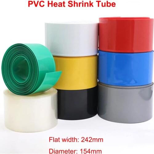 1 Meter Width 242mm PVC Heat Shrink Tube Dia 154mm Lithium Battery Pack Insulated Film Wrap Protection Case Wire Cable Sleeve