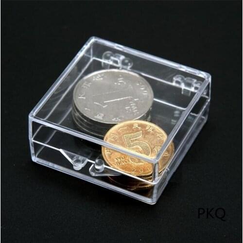 24pcs 4.2*4.2*1.9cm PVC Clear Plastic Packaging Box with lid Gift Box PVC Carry Case Packaging Box For jewelry/Candy