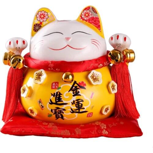 4/6 inch Ceramic Maneki Neko Piggy Bank Creative Home Decoration Porcelain Ornaments Business Gifts Lucky Crafts Lucky Cat Gifts