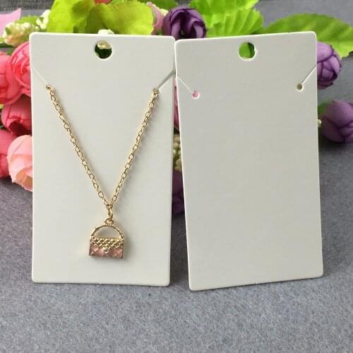 500PCS/Lot 9*5cm New fashion jewelry cards white pendant display card blank necklace cards Jewelry display card accept custom
