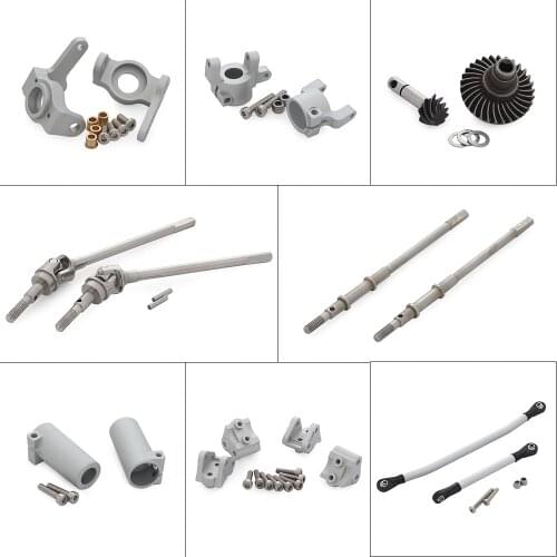 AR44 Axle Upgrade CVD Universal Shaft Steering Knuckles Servo Link Gear Set for 1/10 RC Crawler Car Axial SCX10 II 90046