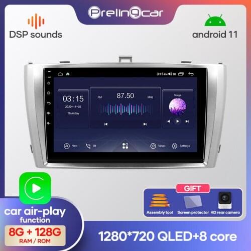 Prelingcar Android 10 NO DVD 2Din Car Radio Multimedia Video Player Navigation GPS For Toyota Avensis 2008 09 10 11 12 13 14 15