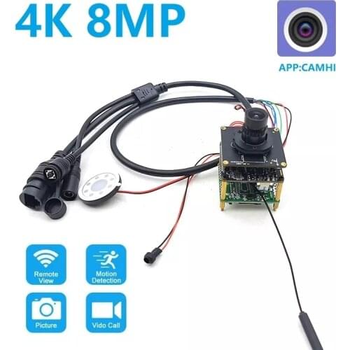 Camhi IP Camera Module DIY WiFi Security Camera 4K Smart AI Motion Detection Alarm TF Card Onvif Wireless CCTV Surveillance 8MP