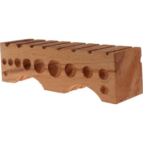 Wooden Round Shape Dapping Block Cavity Jewelry Making Metal Forming Shape