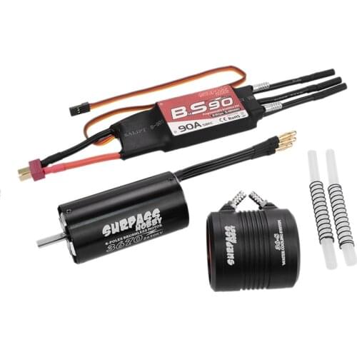 SURPASS HOBBY Moteur 800-1000mm RC Boat Parts Brushless Motor 90A ESC Water Cooling Jacket RC Boat Motor