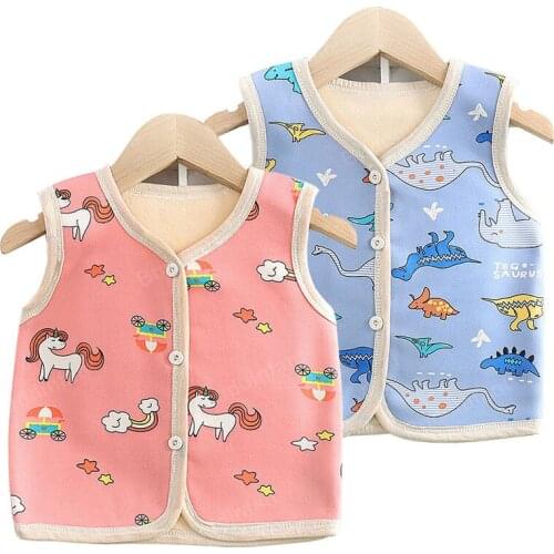 Childrens vest fleece baby warm coat sleeveless waistcoat toddler girl vests unicorn rainbow cat tops for kids clothes 0-5T