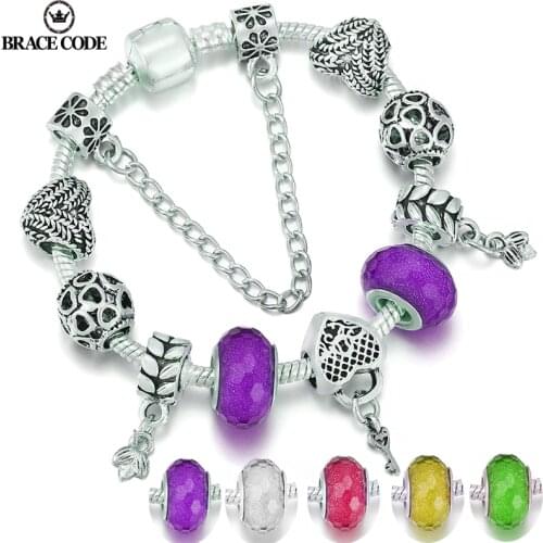 DIY Jewelry Valentines Day Boutique Colorful Faceted Beads Bead Bracelet Love Heart Lock Women Bracelet Diy Beaded Bracelet
