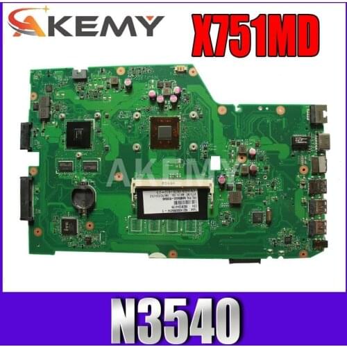 For ASUS X751MD rev2.0 Mainboard X751M K751M R752M X751MJ R752MD Motherboard w/ GT 820M GPU N3520 N3530 N3540 + 8GB RAM