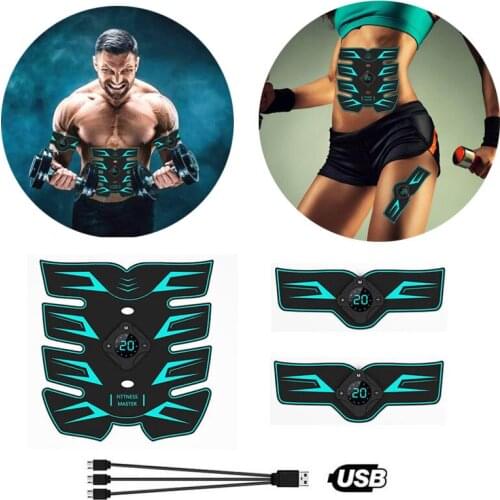 Electrostimulation Abdominal Muscle Stimulator EMS Abs Home Gym Trainer Muscles Toner USB Charged Exercise Fitness Equipment
