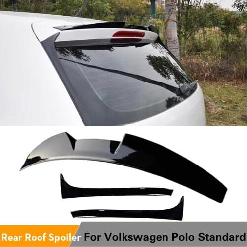 ABS Glossy Black Rear Roof Spoiler Boot Lip Wing Spoiler For Volkswagen VW POLO Stanard 2011 - 2018