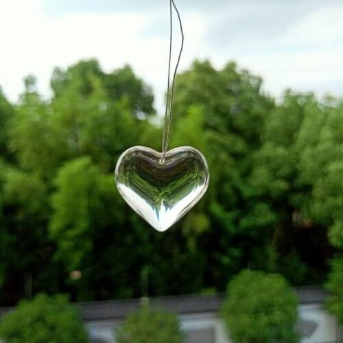 Heart Crystal Pendants Clear Glass Crystals Decoration Chandelier Crystals Beads Hanging Ornament Accessories Home Decor 35mm