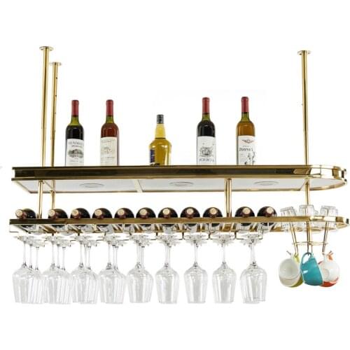 Light luxury wine glass rack upside down home bar wine rack stainless steel hanging hanger wine rack shelf wine glass rack
