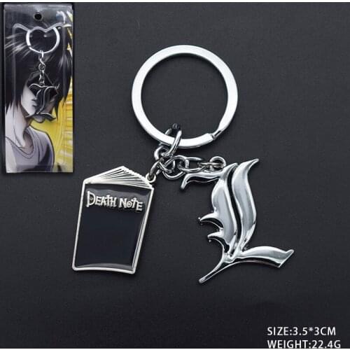 Death Note L.LAWLIET Yagami Raito Metal Pendant Alloy Keychain Keyring