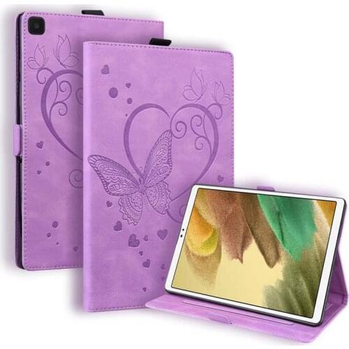 Cute butterfly Embossed Case For Samsung Galaxy Tab A7 Lite 8.7 2021 SM-T220 SM-T225 PU Leather Flip Wallet Stand Cover