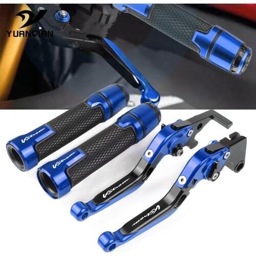 Motorcycle CNC Aluminum Adjustable Brake Clutch Lever and handle grips set For Suzuki DL250 DL 250 V-strom Vstrom 250 2017 2018