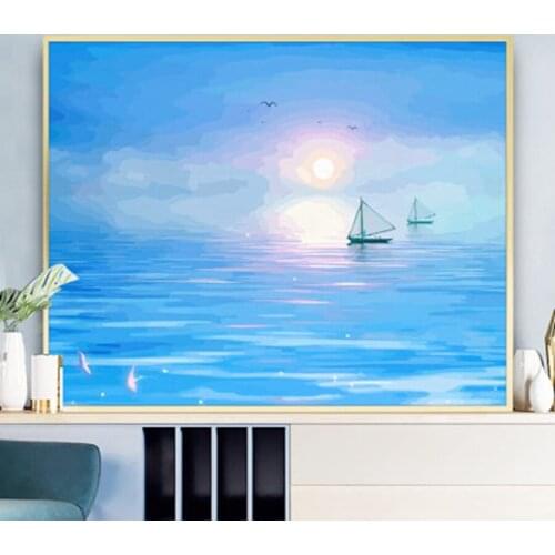 Paint By Number Canvas Painting Kits Home Decor DIY Frame Painting By Numbers Nature Landscape on canvas Room Decoration