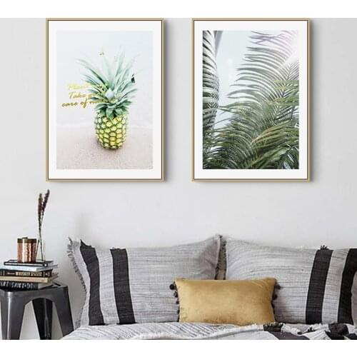 Nordic Small fresh green leaves Wall Art Print Canvas Poster Painting Scandinavian Decorative Picture Modern Living Room Decor
