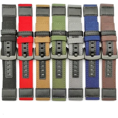 20mm 22mm Nylon band For Amazfit GTS/2/2e/GTS2 Mini/GTR 42mm/47mm/GTR2/2e/stratos 2/3 Sport Watch Bracelet Khaki Black Buckle