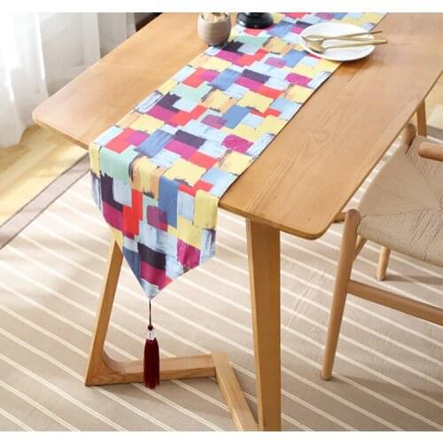Geometric style fashion modern table runner table cloth cabinet cover bed runner cabinet cover home party festival decoration