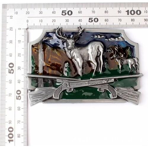 Deer hunter belt buckle Forest hunting for man 3.8cm belt