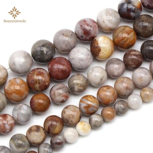 Stone Wholesale Natural Gobi Dune Agates Round Loose Stone Beads 4 6 8 10 MM For Jewelry Making DIY Bracelet Necklace