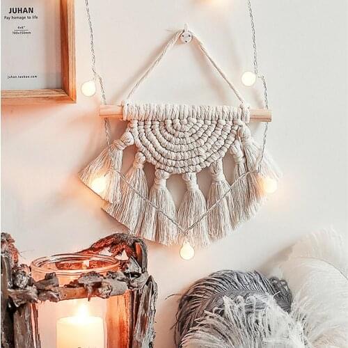 Pure Hand-woven Tapestry Bohemian Chic Macrame Wall Hanging Tapestry Dream Catcher Decoration For Wedding Party Inauguration