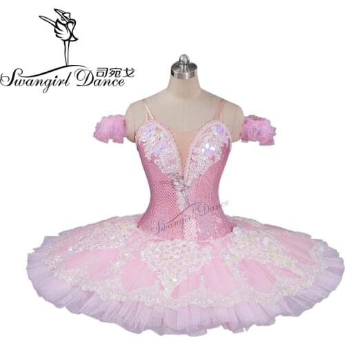 Pink peach fairy professional ballet tutu classical ballet tutu for girls pancake tutu with lace ballerina tutusBT9087