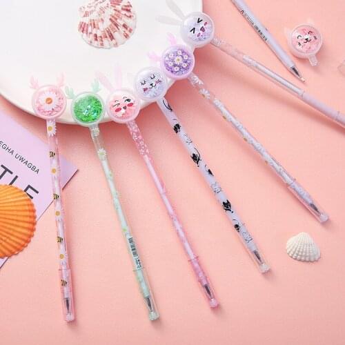 5/10PCS Creative Quicksand Neutral Pen Animal Ear Shape Kids Birthday Baby Shower Party Favor Christmas Wedding Gift Guests Toys