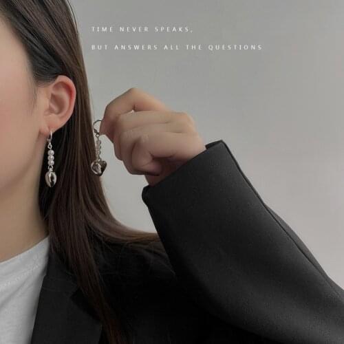 Stud Earring Women Heart Woman Earrings Pendant Hollow Ladies Fashion Jewelry Lady Elegant Silver Color Trendy Metal Kolczyki