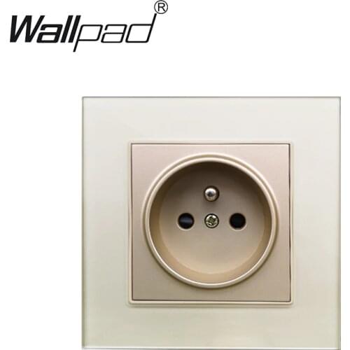 French Power Socket Plug Grounded Glass Panel Wallpad 16A EU French Standard Electrical Wall Outlet 86mm * 86mm
