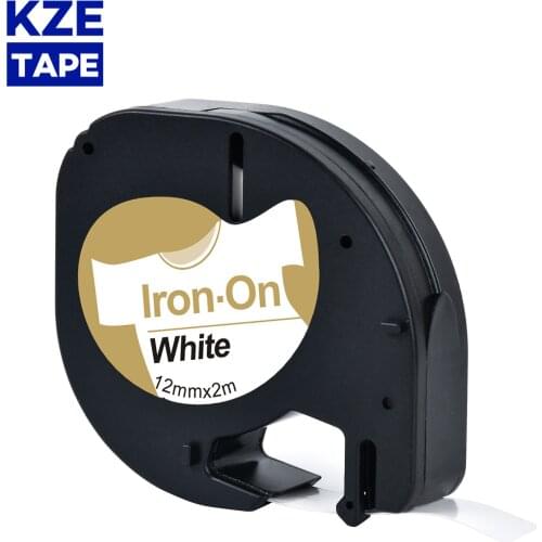 Compatible Dymo Fabric Iron-on Letratag Tape 12mm*2m black on white Label Tape for LT-100H Dymo Label printer