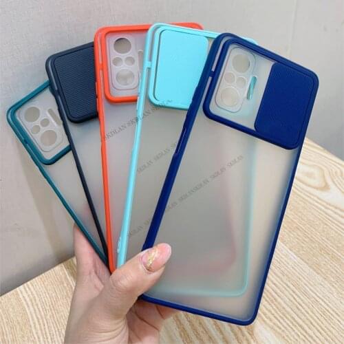 Slide Camera Lens Protection Phone Case for xiaomi Redmi Note 10 Pro max Matte Back Cover for redmi Note 10 Pro 10S phone cover