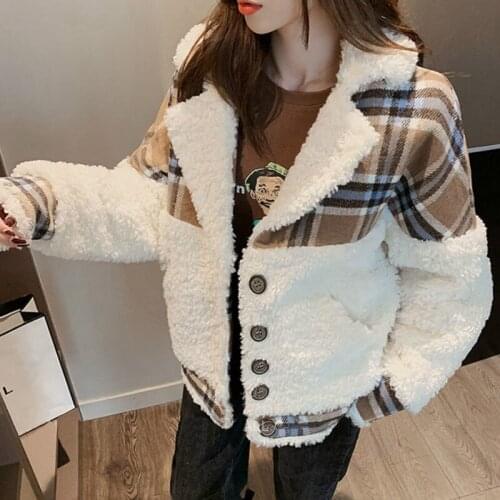 Winter Sweet Girly Style Japanese Kawaii Girl Gentle Preppy Style Coat Soft Sister Lambswool Harajuku All-Match Jackets Women