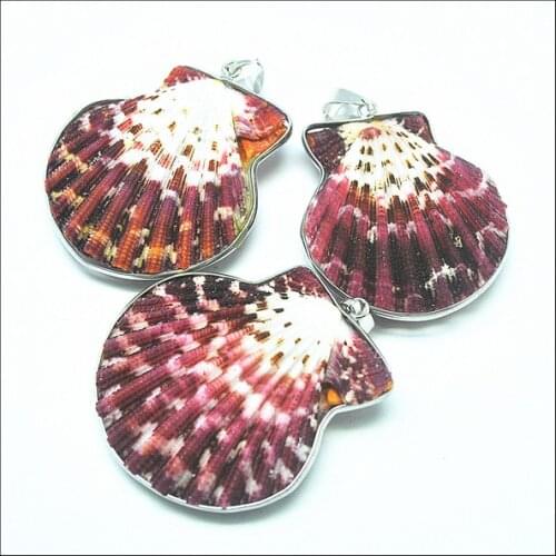 Nature safflower shellfish shell pendants mother of pearl pendants for necklace pendants making accessories tourism beach gifts
