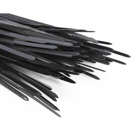 100/200/300pcs 2.5x200mm black self-locking plastic nylon tie cable tie fixing ring 3X200 cable tie zipper with nylon tie set