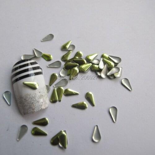 200pcs Cute S-112 3*6mm Nail Art Light Green Drop Shape Metal Stud Nail Art Decoration