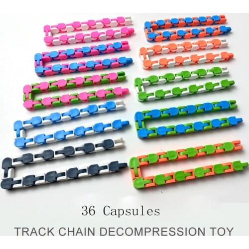 36-link Puzzle Chain Fidget Toy Decompression Rail Chain Adult Stress Relieve Phone Holder Puzzles Hand Spinner Sensory Kids Toy