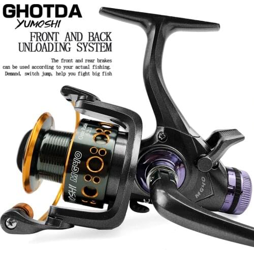 5.2:1/5.0:1 Carp New Front Rear Double Brake Saltwater Spinning Fishing Reel Carretes De Pesca Para Mar