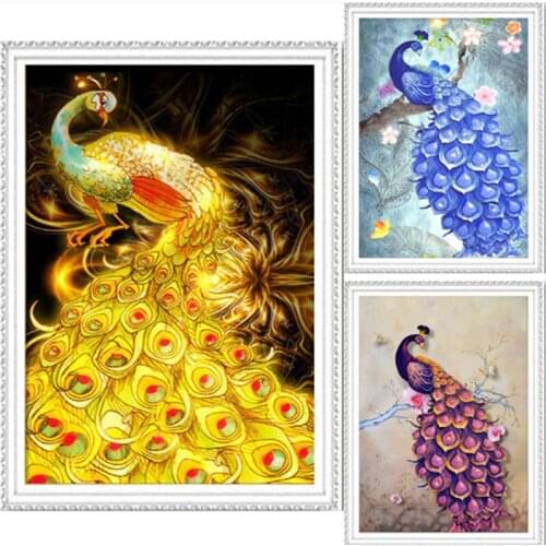 5D Diamond Embroidery Paintings Rhinestone Pasted Diy Diamond Painting Cross Stitch Animal Peacock Diamond Mosaic Room Decor